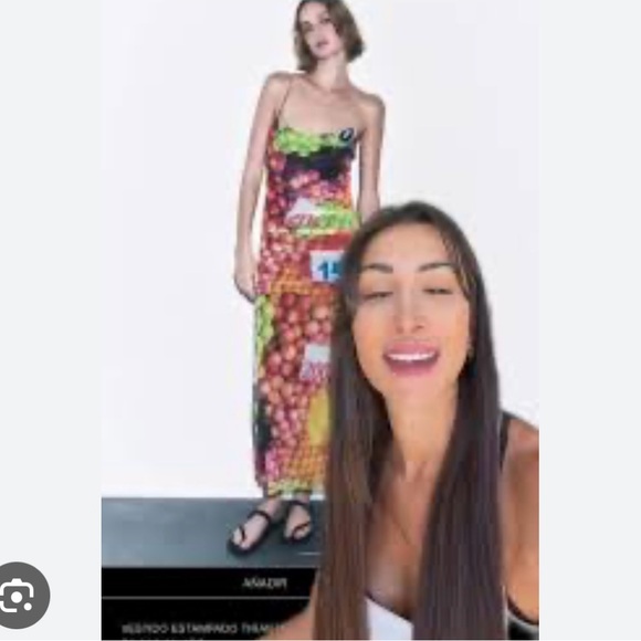 Zara fruit mesh midi dress BLOGGERS FAVORITE! NWT - Picture 7 of 8